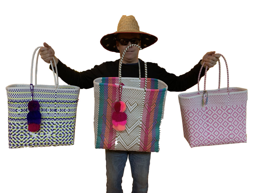 100% HANDWOVEN RECYCLED PLASTIC TOTE, Summer Bag, Beach Bag, Mexican Bag,  Oaxaca